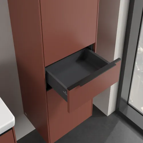 VILLEROY BOCH Spížní skříň Subway 3.0, 2 dveře, 1 zásuvka, 400 x 1710 x 362 mm, vínově červená #C59101AH, obrázek 6