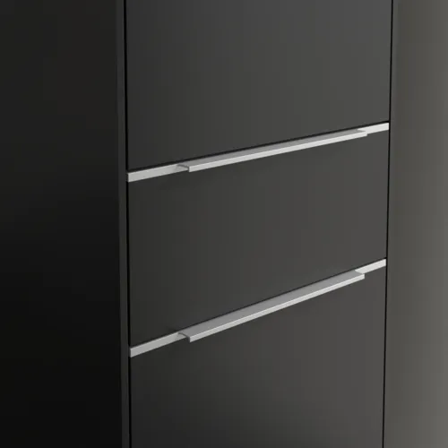 VILLEROY BOCH Subway 3.0 Vysoká skříň, 2 dveře, 1 zásuvka, 400 x 1710 x 362 mm, Volcano Black / Volcano Black #C59100VL, obrázek 7