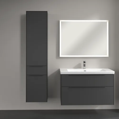 VILLEROY BOCH Subway 3.0 Vysoká skříňka, 2 dvířka, 1 zásuvka, 400 x 1710 x 362 mm, grafitová / grafitová #C59002VR, obrázek 4