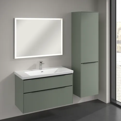 VILLEROY BOCH Spížní skříň Subway 3.0, 1 dveře, 1 výklop na prádlo, 450 x 1710 x 362 mm, jemně zelená #C59301AF, obrázek 3