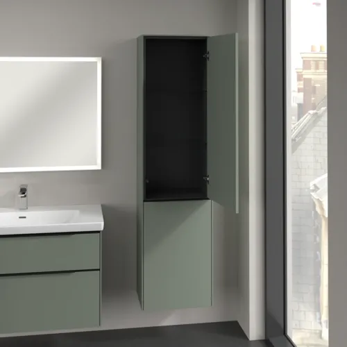 VILLEROY BOCH Spížní skříň Subway 3.0, 1 dveře, 1 výklop na prádlo, 450 x 1710 x 362 mm, jemně zelená #C59301AF, obrázek 5