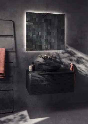VILLEROY BOCH Umyvadlo na desku Loop & Friends, 420 x 420 x 120 mm, Pure Black CeramicPlus, bez přepadu #4A4601R7, obrázek 9