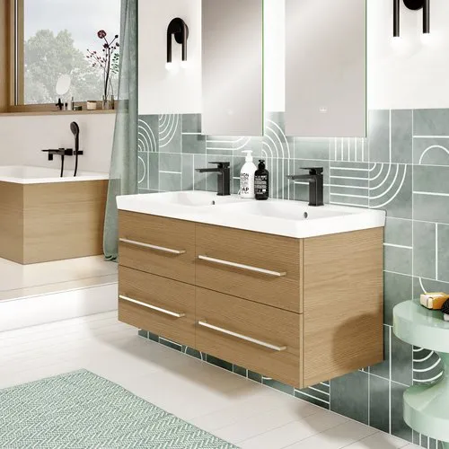 VILLEROY BOCH Avento skříňkové dvojumyvadlo, 1200 x 470 x 160 mm, bílá alpská, s přepadem #4A23CK01, obrázek 10