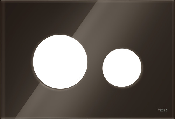 TECE TECEloop cover for toilet flush plate, polished coffee brown glass #9240678