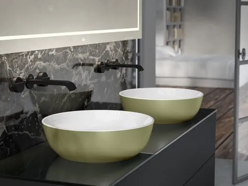 VILLEROY BOCH Umyvadlo Artis na desku, 430 x 430 x 130 mm, Sage Green, bez přepadu #417943BCS8, obrázek 9