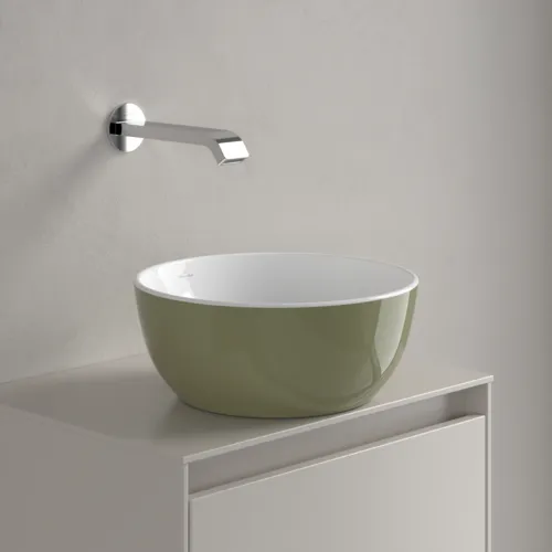 VILLEROY BOCH Umyvadlo Artis na desku, 325 x 325 x 135 mm, šalvějově zelené, bez přepadu #438932BCS8, obrázek 3