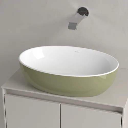 VILLEROY BOCH Umyvadlo Artis na desku, 480 x 325 x 135 mm, šalvějově zelené, bez přepadu #438848BCS8, obrázek 4