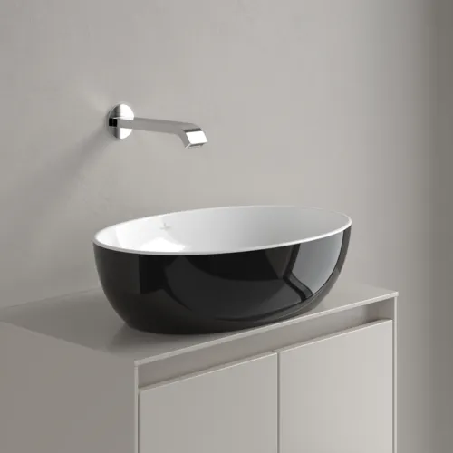 VILLEROY BOCH Umyvadlo na desku Artis, 480 x 325 x 135 mm, Coal Black, bez přepadu #438848BCT8, obrázek 3