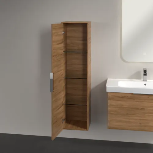 VILLEROY BOCH Vysoká skříň Architectura, 1 dveře, 350 x 1400 x 364 mm, dub Kansas #B89600RH, obrázek 5
