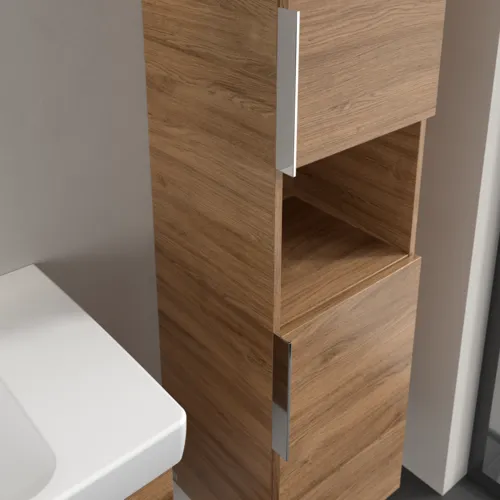 VILLEROY BOCH Vysoká skříň Architectura, 2 dveře, 350 x 1400 x 364 mm, dub Kansas #B89701RH, obrázek 6