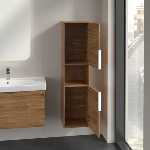 VILLEROY BOCH Vysoká skříň Architectura, 2 dveře, 350 x 1400 x 364 mm, dub Kansas #B89701RH, obrázek 5