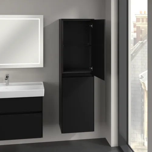 VILLEROY BOCH Vysoká skříň Collaro, 2 dveře, 454 x 1538 x 349 mm, Volcano Black / Volcano Black #C03401VL, obrázek 5