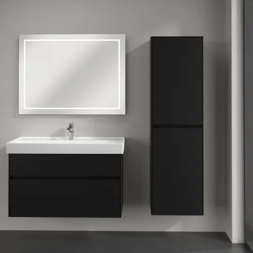 VILLEROY BOCH Vysoká skříň Collaro, 2 dveře, 454 x 1538 x 349 mm, Volcano Black / Volcano Black #C03401VL, obrázek 4