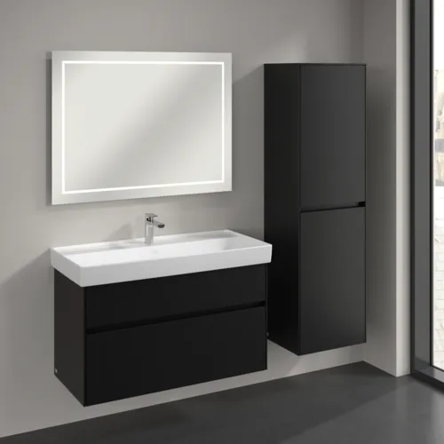 VILLEROY BOCH Vysoká skříň Collaro, 2 dveře, 454 x 1538 x 349 mm, Volcano Black / Volcano Black #C03401VL, obrázek 3