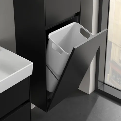 VILLEROY BOCH Vysoká skříň Collaro, 2 dveře, 454 x 1538 x 349 mm, Volcano Black / Volcano Black #C03401VL, obrázek 6