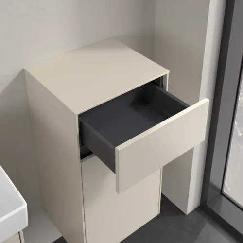 VILLEROY BOCH Boční skříňka Collaro, 1 dvířka, 1 zásuvka, 404 x 748 x 349 mm, Cashmere Grey / Cashmere Grey #C03201VN, obrázek 5
