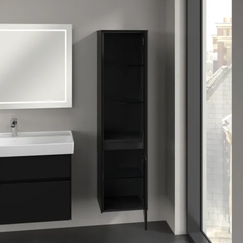 VILLEROY BOCH Vysoká skříň Collaro, 2 dveře, 404 x 1538 x 349 mm, Volcano Black / Volcano Black #C03301VL, obrázek 5