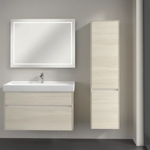 VILLEROY BOCH Vysoká skříň Collaro, 2 dveře, 404 x 1538 x 349 mm, bílý dub / bílý dub #C03301AA, obrázek 4