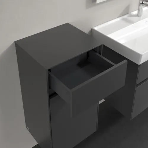 VILLEROY BOCH Boční skříňka Collaro, 1 dvířka, 1 zásuvka, 404 x 748 x 349 mm, grafitová / grafitová #C03200VR, obrázek 6