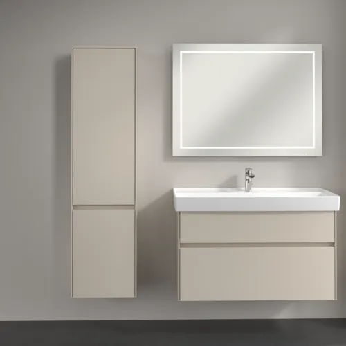 VILLEROY BOCH Vysoká skříň Collaro, 2 dveře, 404 x 1538 x 349 mm, Cashmere Grey / Cashmere Grey #C03300VN, obrázek 4