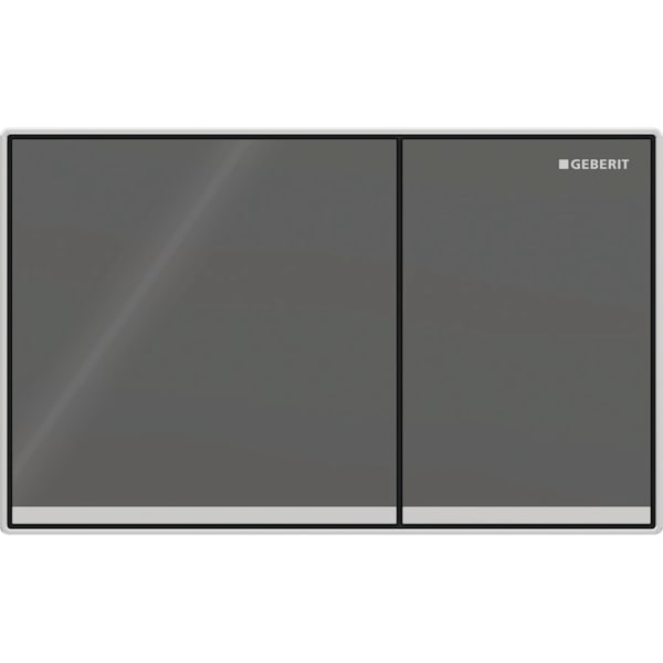 GEBERIT Ovládací tlačítko Geberit Sigma60 pro 2 množství splachování, Square, zalícované Ovládací tlačítka: láva Designové proužky: zrcadlové Rám: pochromovaný lesklý #115.640.JK.1