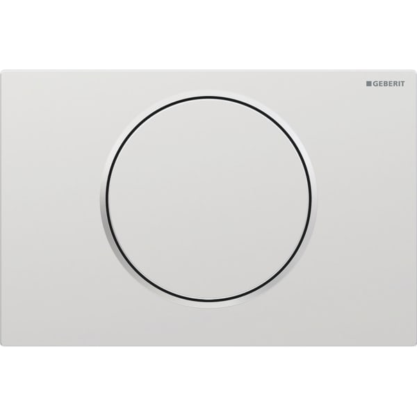 GEBERIT Ovládací tlačítko Geberit Sigma10, pro splachování Start/Stop, Round Deska a ovládací tlačítko: matový chrom-lak, s povrchovou úpravou easy-to-clean Designový kroužek: pochromovaný lesklý #115.758.JQ.5