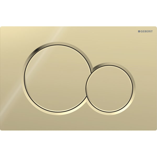 GEBERIT Ovládací tlačítko Geberit Sigma01, pro 2 množství splachování, Round Ušlechtilá mosaz galvanizovaná #115.770.DT.5