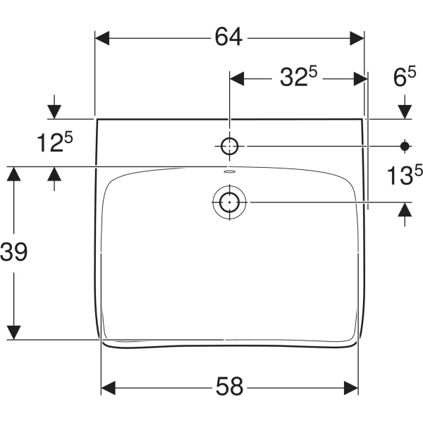 GEBERIT Renova Comfort bezbariérové umyvadlo #258565600 - bílá / KeraTect
