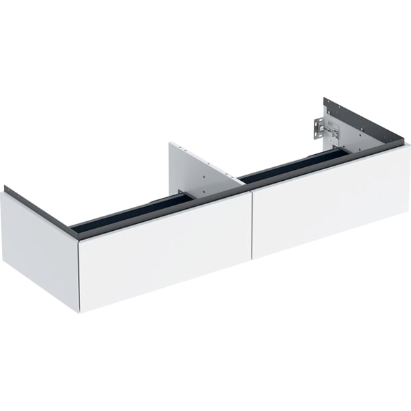 GEBERIT Skříňka pro umyvadlo na desku Geberit ONE, se dvěma zásuvkami Bílá / Lakované s vysokým leskem #505.076.00.1