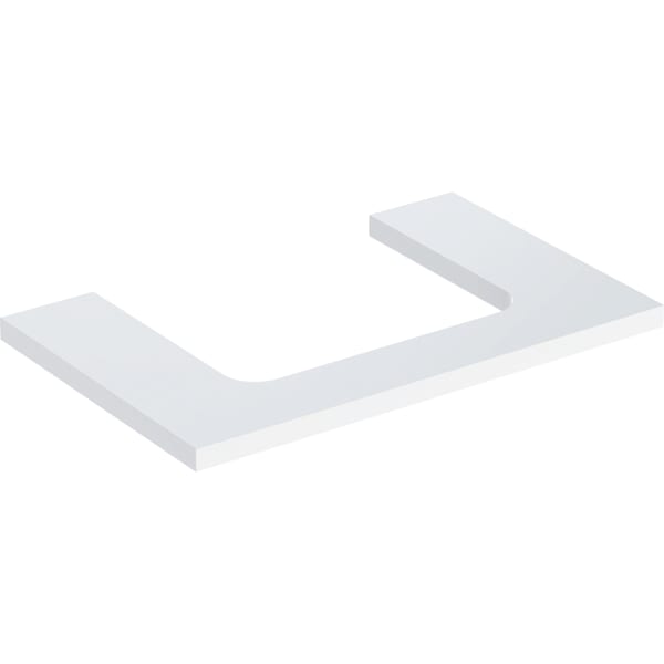 GEBERIT Umyvadlová deska Geberit ONE s výřezem, pro umyvadlo na desku, obdélníkové Bílá / Lakované s vysokým leskem #505.282.00.1