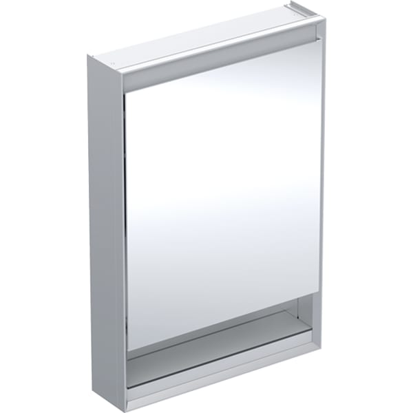GEBERIT Zrcadlová skříňka Geberit ONE s nikou a ComfortLight, s jedněmi dvířky, montáž na omítku, výška 90 cm Hliník eloxovaný #505.830.00.1