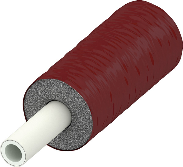 TECE TECEflex multi-layer composite pipe PE-Xc/Al/PE-RT pre-insulated, 13 mm insulation, red, dim. 20, 21 x 3.45 mm #731920
