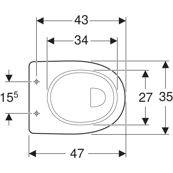 GEBERIT Renova Comfort Washdown WC, vyvýšené, vertikální vývod #218511600 - bílá / KeraTect