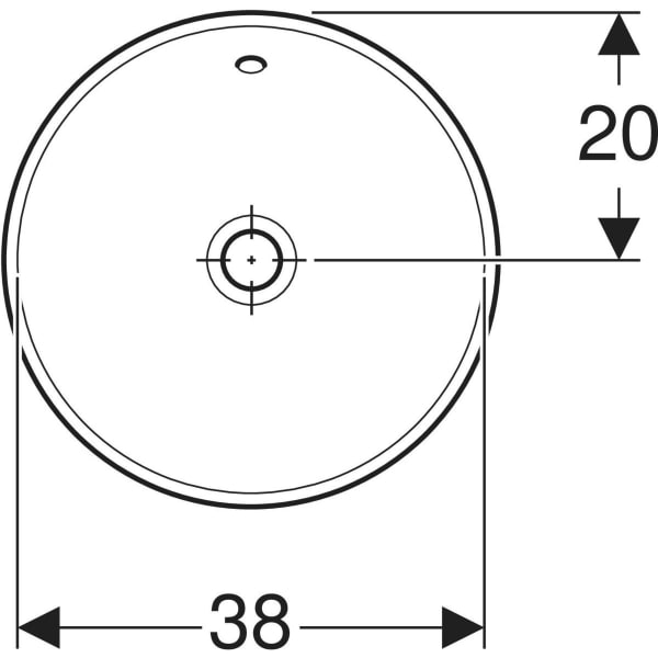 GEBERIT VariForm vestavné umyvadlo kulaté #500.701.01.2 - bílá / spodní strana: glazura