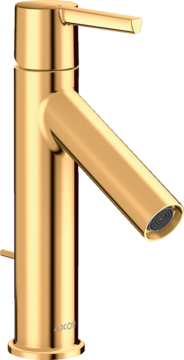 HANSGROHE Jednopáková umyvadlová baterie AXOR Starck 100 CoolStart s pákovým ramínkem a výsuvným odpadem #10007990 - Polished Gold Optic