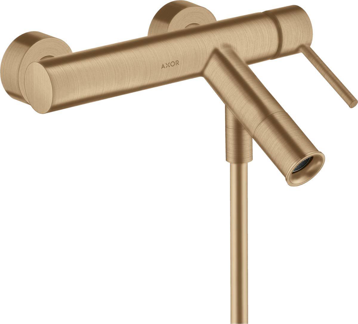 HANSGROHE AXOR Starck jednopáková vanová baterie s kolíkovou rukojetí #10411140 - kartáčovaný bronz