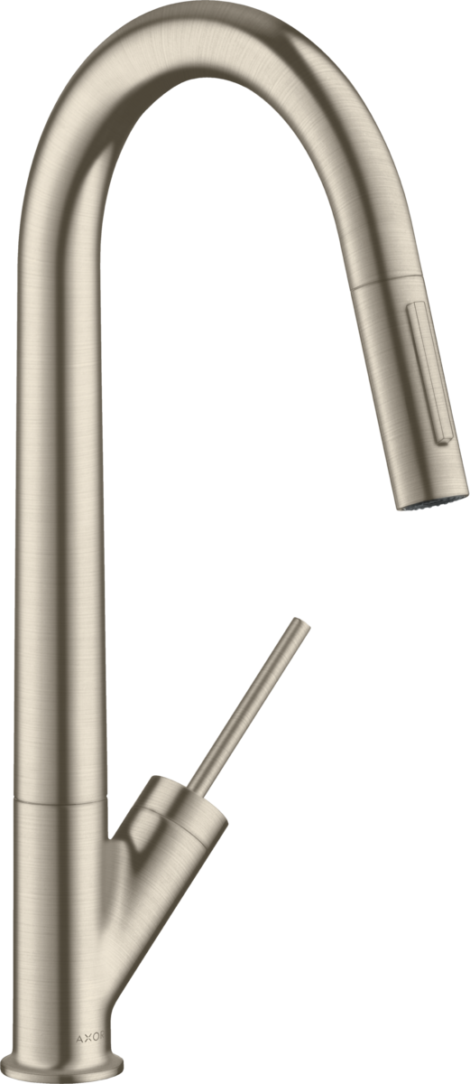 HANSGROHE Jednopáková kuchyňská baterie AXOR Starck 270 s výsuvným postřikovačem #10821820 - kartáčovaný nikl