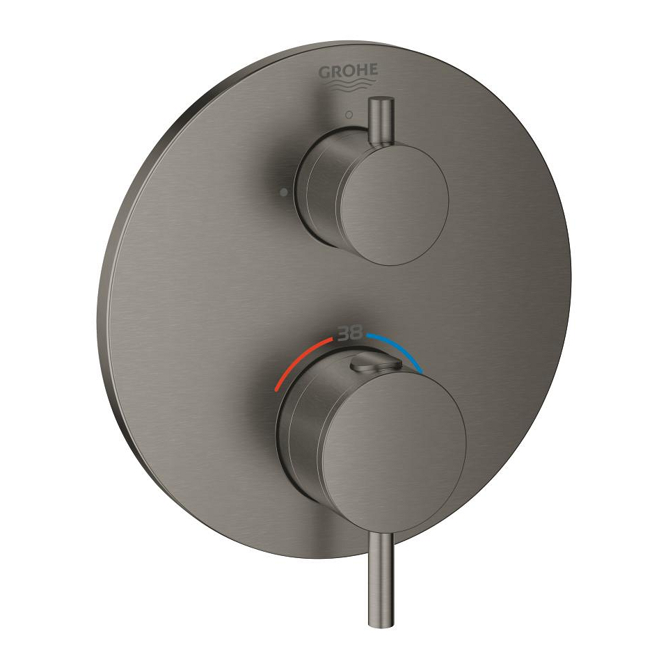 GROHE Atrio Termostatická baterie pro 1 výstup s uzavíracím ventilem kartáčovaný Hard Graphite #24134AL3
