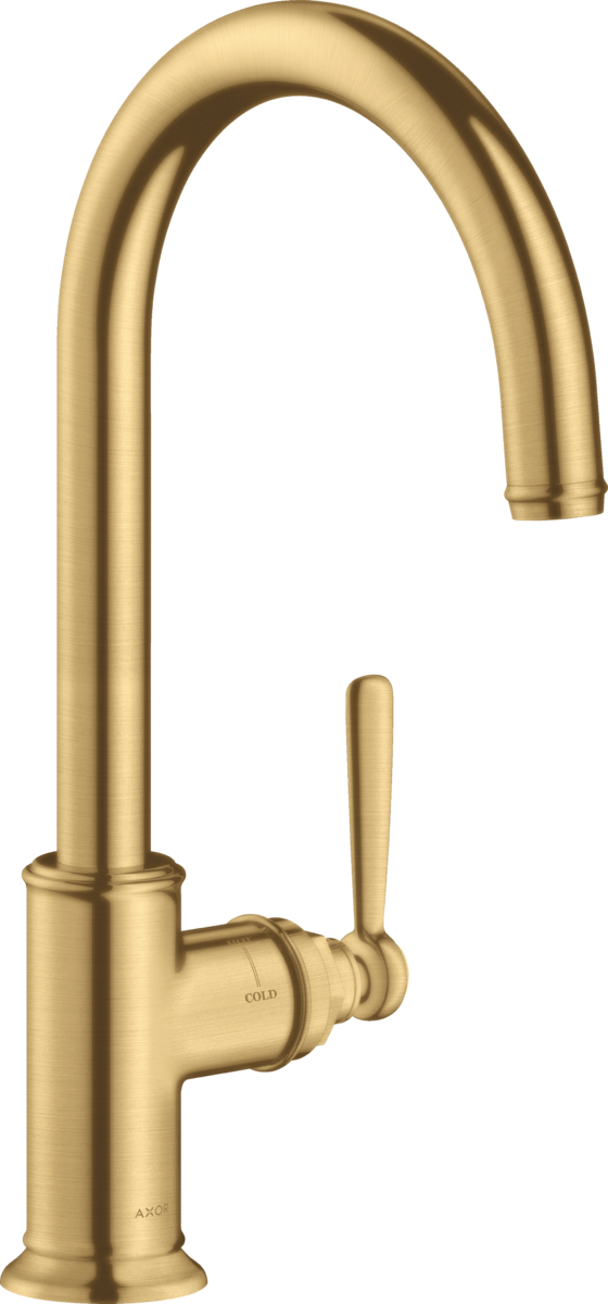 HANSGROHE Jednopáková kuchyňská baterie AXOR Montreux 260 s otočnou výpustí #16580250 - Brushed Gold Optic