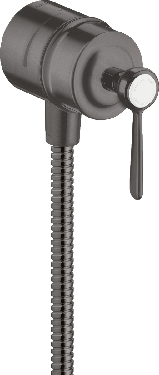HANSGROHE AXOR Montreux Přípojka hadice se zpětným ventilem, uzavíracím ventilem a páčkovou rukojetí #16883340 - kartáčovaný černý chrom