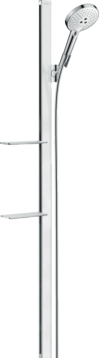 HANSGROHE Sprchový set Raindance Select S 120 3jet EcoSmart se sprchovou tyčí 150 cm a poličkami #27647400