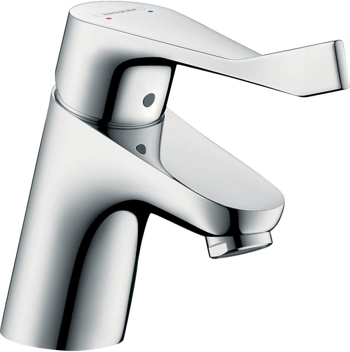 HANSGROHE Focus Páková umyvadlová baterie 70 s prodlouženou rukojetí 12,1 cm a odtokovou soupravou s táhlem #31910000 - chrom