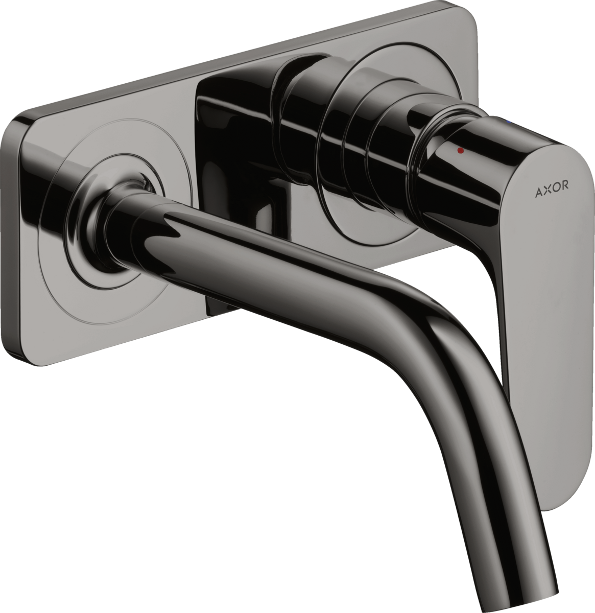 HANSGROHE AXOR Citterio M podomítková jednopáková umyvadlová baterie k montáži na stěnu s výtokem a deskou 167 mm #34112330 - Leštěný černý chrom