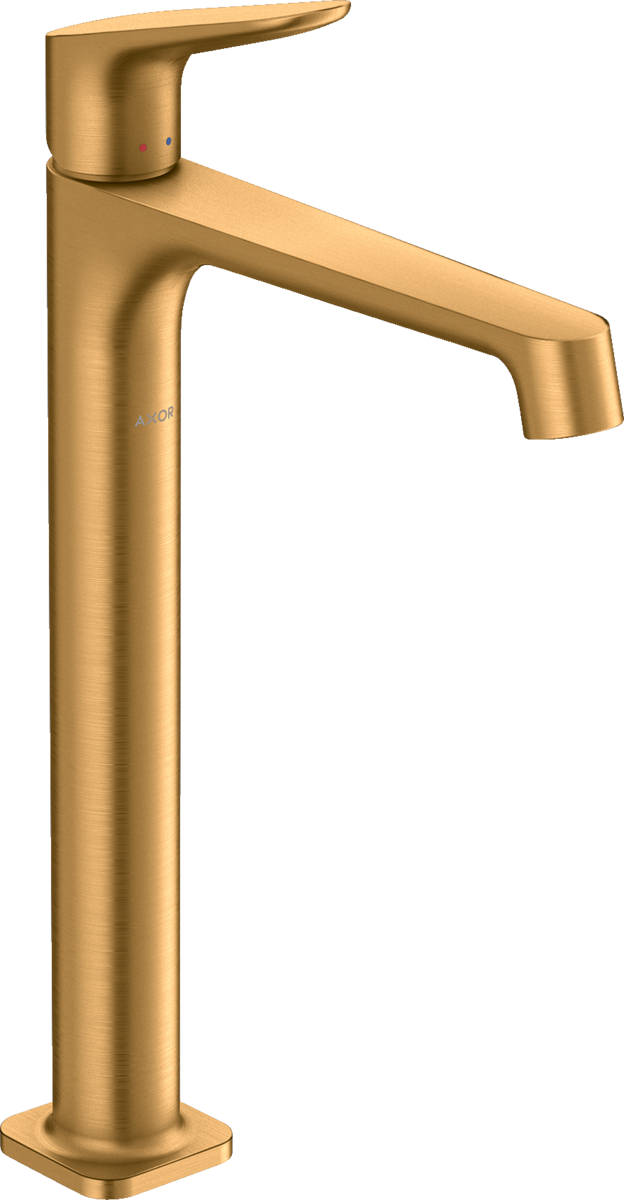 HANSGROHE AXOR Citterio M jednopáková umyvadlová baterie 250 pro umyvadla na desku s výsuvným odpadem #34127250 - Brushed Gold Optic