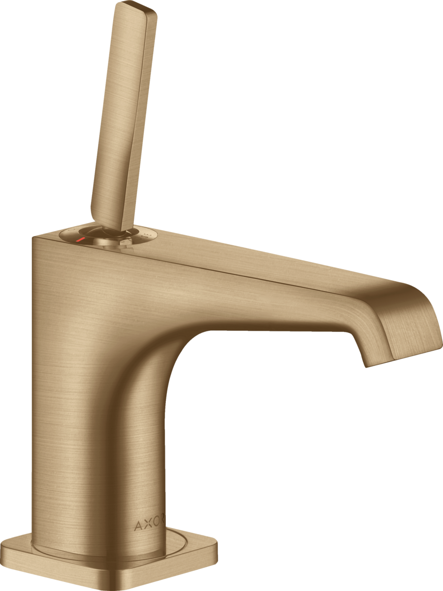 HANSGROHE AXOR Citterio E Páková umyvadlová baterie 90 s kolíkovou rukojetí, pro umývátka, s odtokovou soupravou #36102140 - kartáčovaný bronz