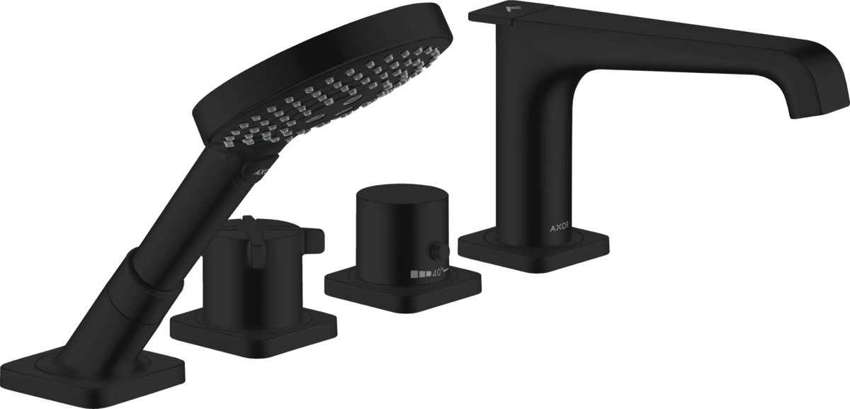 HANSGROHE AXOR Citterio E 4otvorová termostatická baterie na okraj vany #36411670 - matná černá