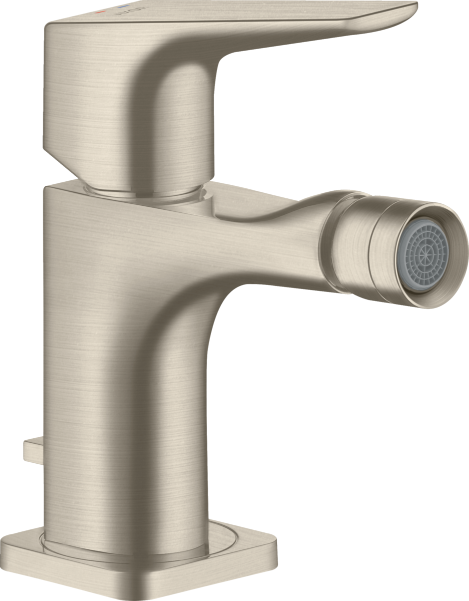 HANSGROHE Jednopáková bidetová baterie AXOR Citterio E s pákovou rukojetí a výsuvným odpadem #36121820 - kartáčovaný nikl