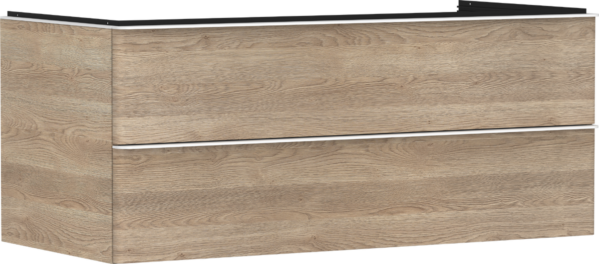 HANSGROHE Xelu Q Skříňka pod umyvadlo přírodní dub 1180/550 se 2 zásuvkami pro desku s výřezem uprostřed #54084700 - přírodní dub