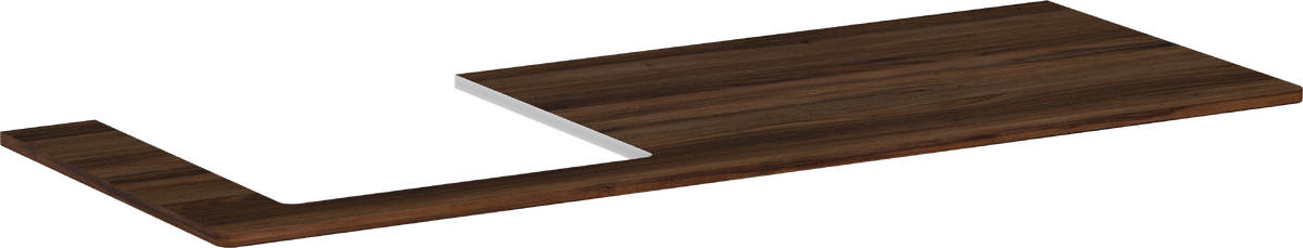 HANSGROHE Xelu Q Deska 1360/550 s výřezem vlevo pro zápustné umyvadlo 500/480 #54097630 - tmavý ořech