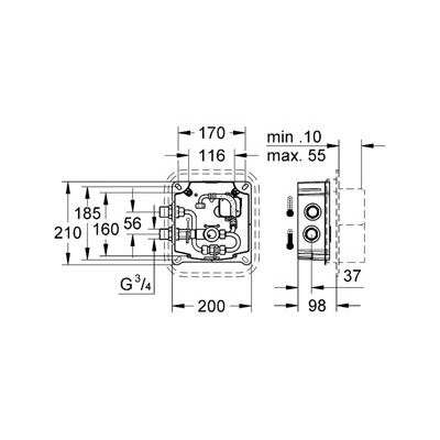 GROHE Europlus E Infračervená elektronická baterie pro umyvadlo se směšováním DN 15 #36009000